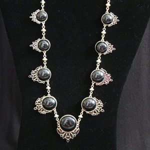 Antique Gold and Black Necklace
